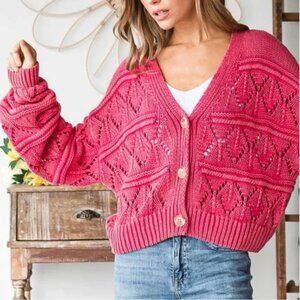 Oli & Hali Pink Knit Cardigan NWOT